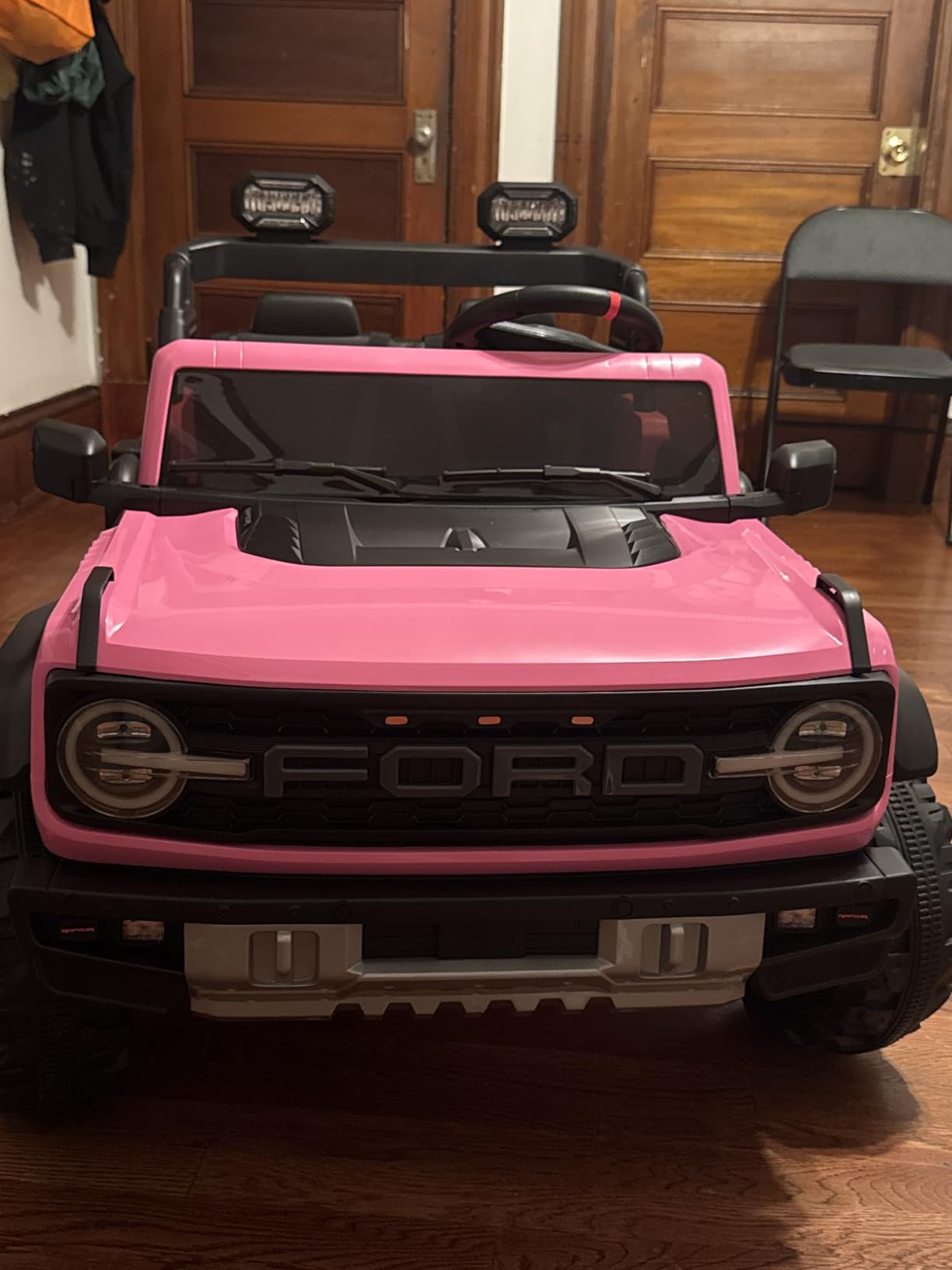 First Ride On Ford Bronco 24V Ride on Toys for Boys & Girls, 2 Seater Kids Electric Car with Remote Control, Kids Ride on Truck with Rear Wheels Suspension, Led Lights, Safety Belt (24V, Red) customer photo 1