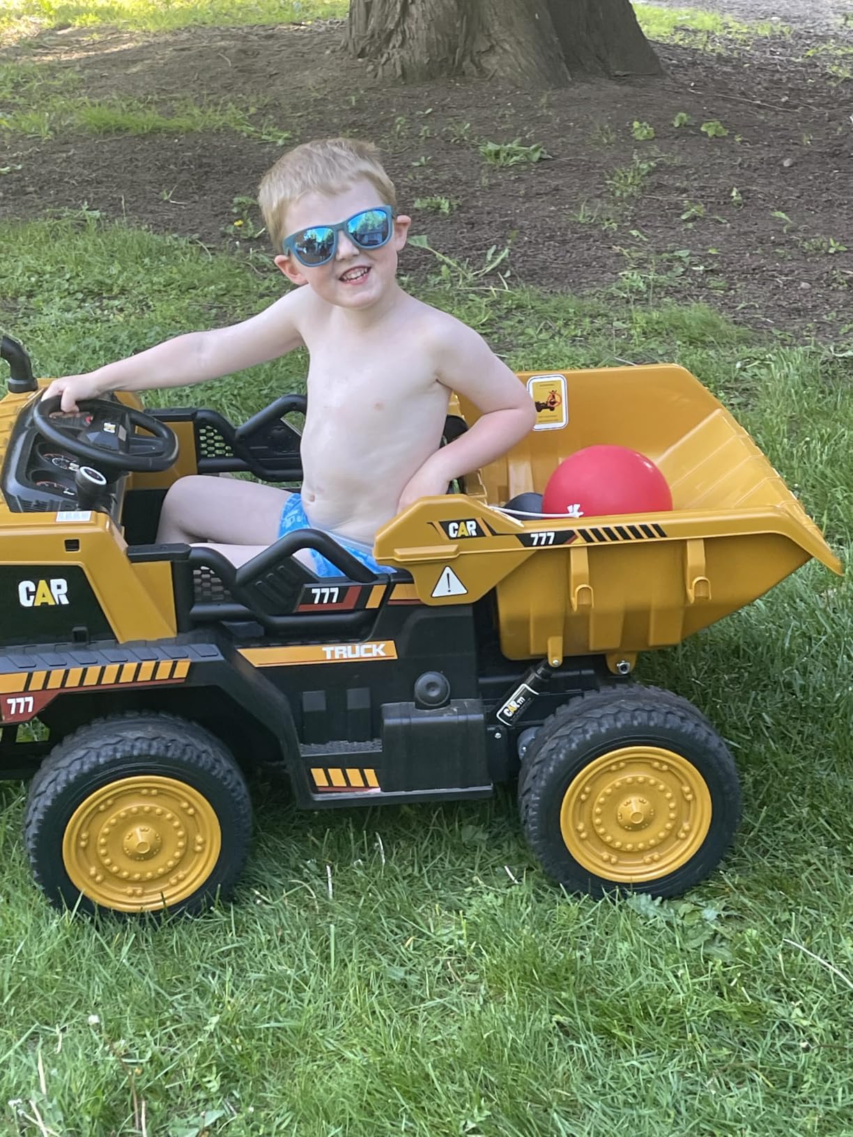ANPABO 24V Ride On Dump Truck w/Electric Dump Bed, Remote, Yellow | Durable eva tires, bluetooth, powerful 24v motors, extra shovel, 2 seater 24 volt ride on toys for boys & girls 3-6 customer photo 2