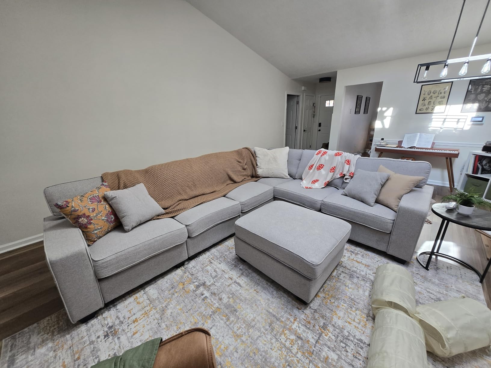Legend Vansen Oversized Modular Sectional Sofa, U/L-Shaped Reversible Couch with Ottoman, Deep Seat Plush Polyester Sofa for Living Room, 7-Seater, Dark Grey customer photo 2