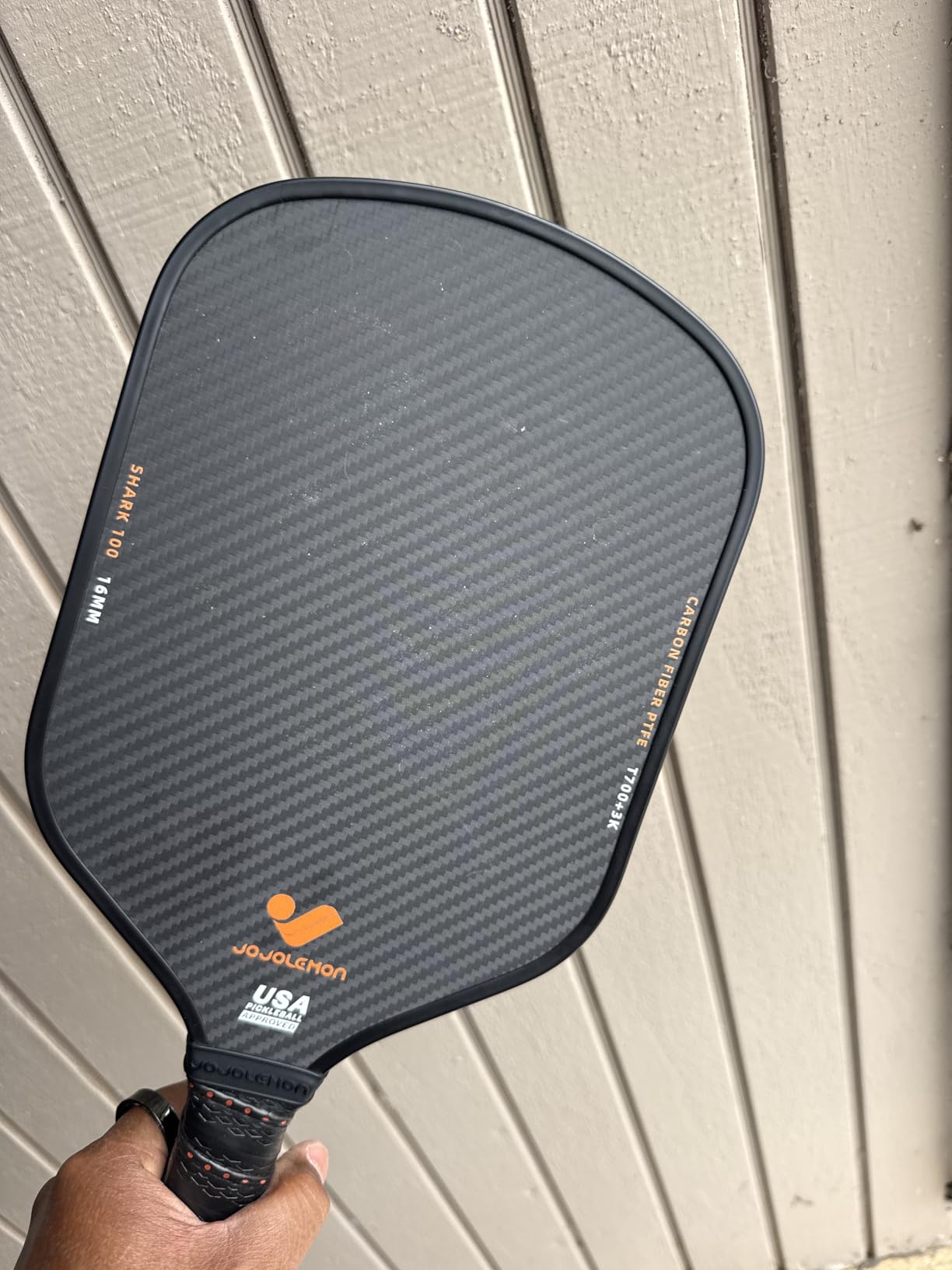 JOJOLEMON Pickleball Paddles, Carbon Fiber Pickleball Paddle with a 16mm Shark Power Polymer Core, The Pickleball Rackets Designed for Ultimate Spin & Consistency customer photo 2