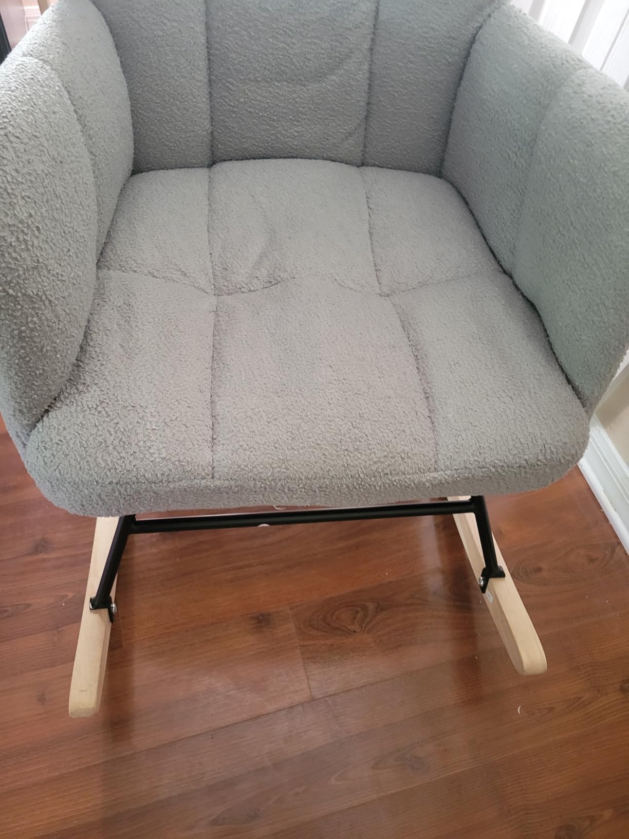 COMHOMA Nursery Rocking Chair, Teddy Glider Rocker with Pockets | High Backrest Accent Reading Chair for Adult, Nursery, Bedroom, Living Room customer photo 1