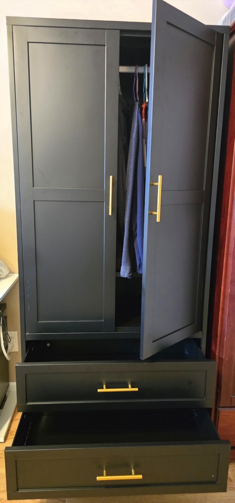 GAIOUS Metal Wardrobe Cabinet with 2 Drawers, 71