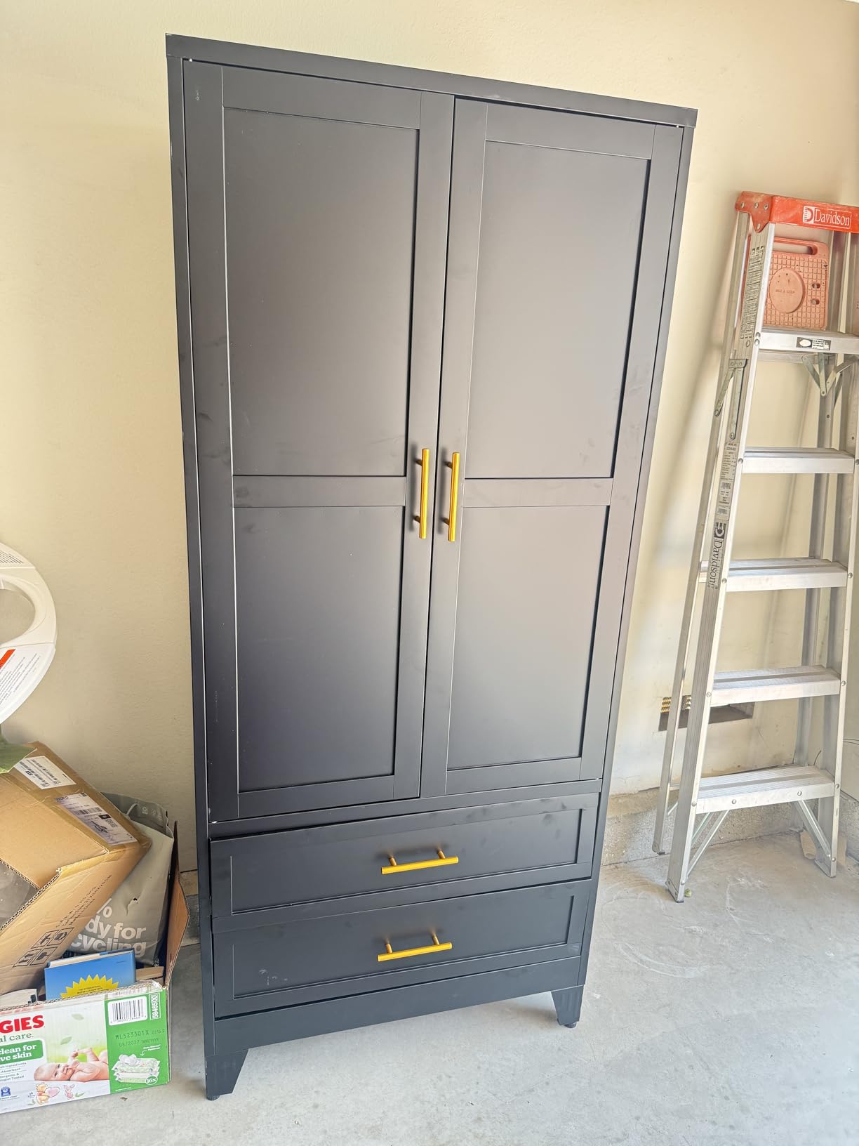 GAIOUS Metal Wardrobe Cabinet with 2 Drawers, 71