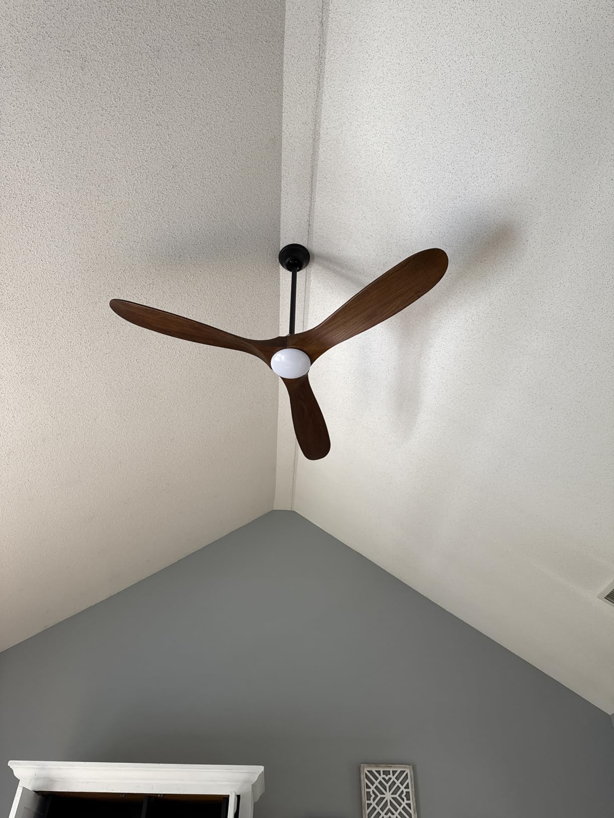 70 inch Large Outdoor Smart Ceiling Fans with Lights for Patios Damp Rated | High CFM 3 Blades Wood Propeller, Smart Voice/App/Remote Control Quiet DC Motor Rustic Farmhouse Style for Indoor, Porch customer photo 2