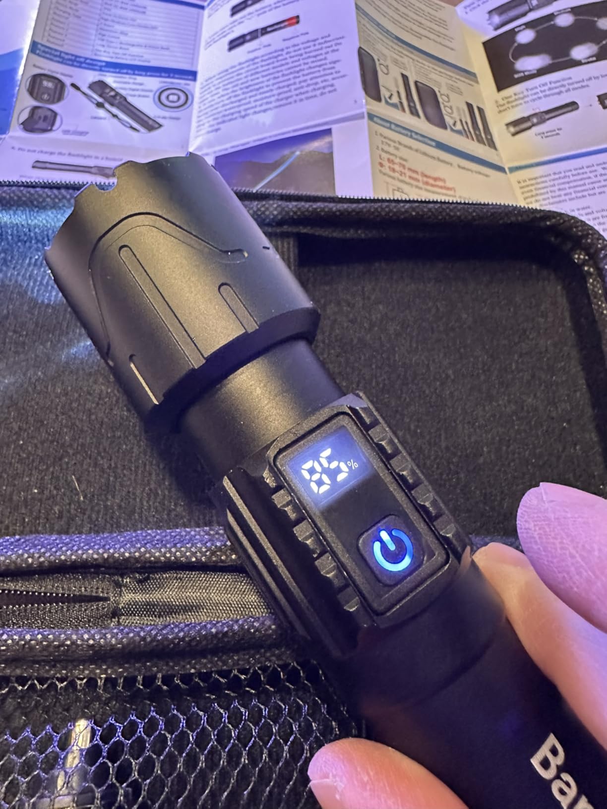 Tactical Flashlight Super Bright High Lumens Rechargeable LED Flash Light | 5000ft Beam, 5000mah, 20H Long Lasting, USB C Charging, Zoomable 5 Modes, Waterproof for Camping Hiking Emergency Men Gift customer photo 1