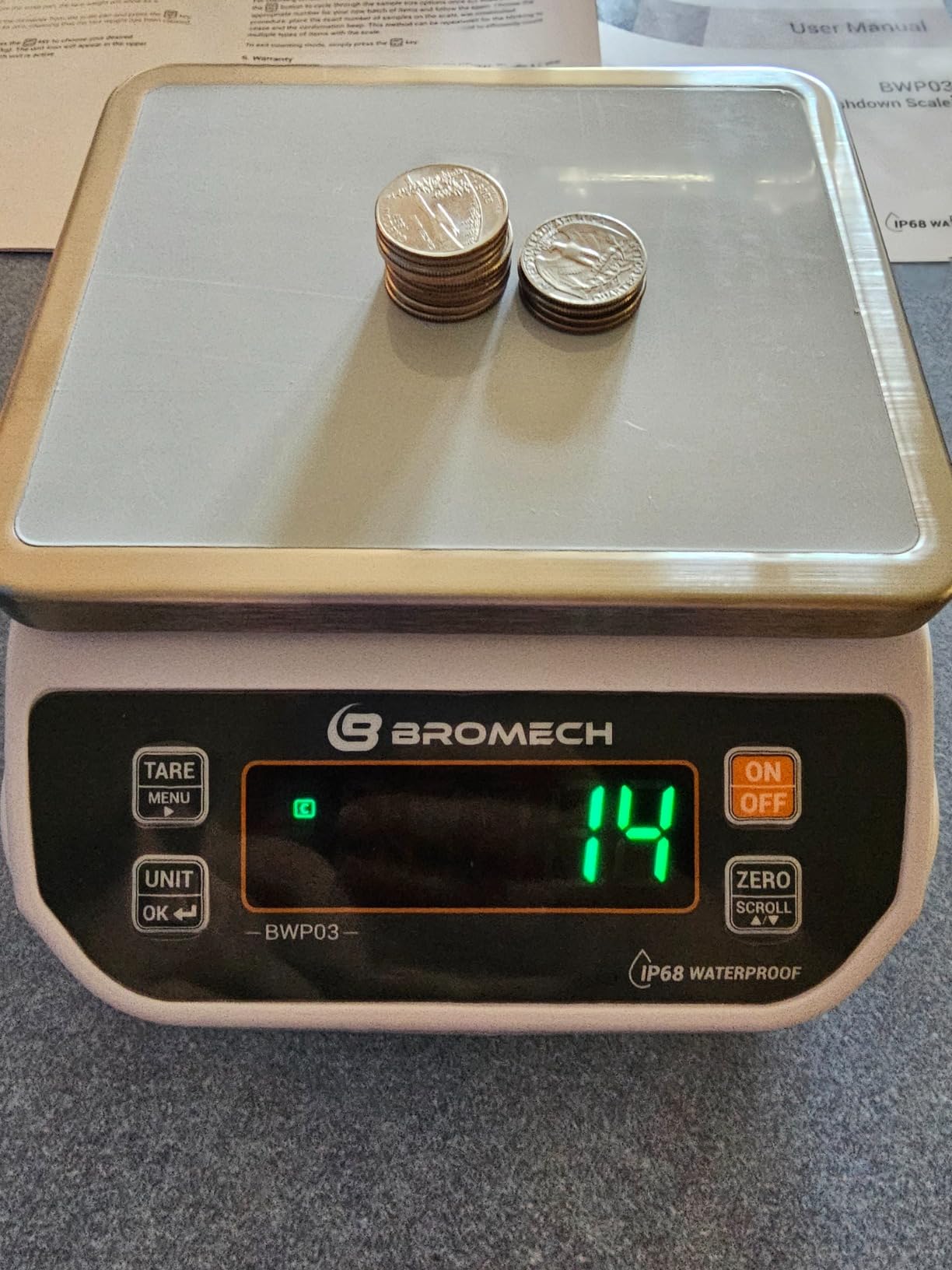 Food Scale Pound and Ounce, Rechargable, Commercial Grade, Stainless Steel Platform, for Meat Shop, Deli, Produce Market (66lb) customer photo 1
