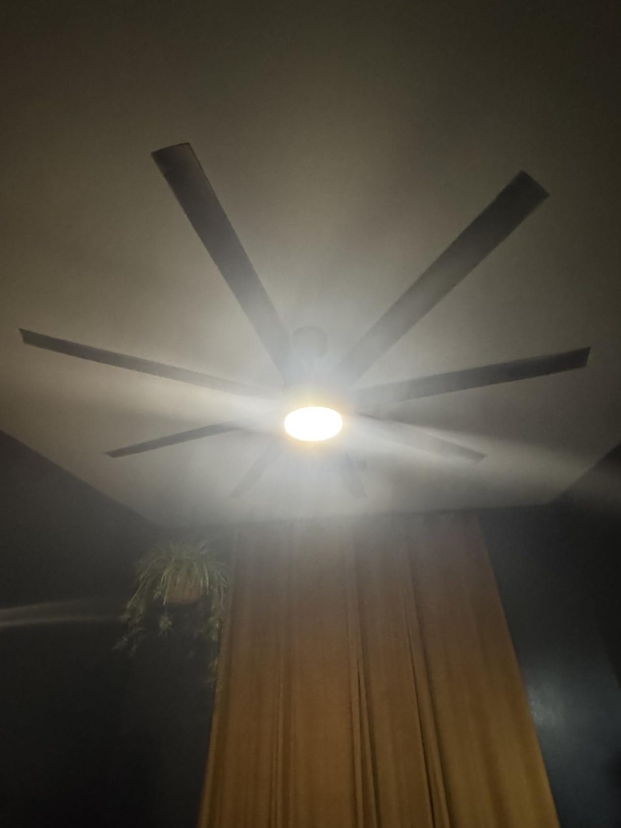 Modern Ceiling Fans with Lights, 72 Inch Ceiling Fan with Light and Remote, Bedroom Living Room Library Cafe Outdoor/Industrial, 24W 6CCT Dimmable, 8 Blades 6 Speed Reversible Quiet DC Motor, Black customer photo 1