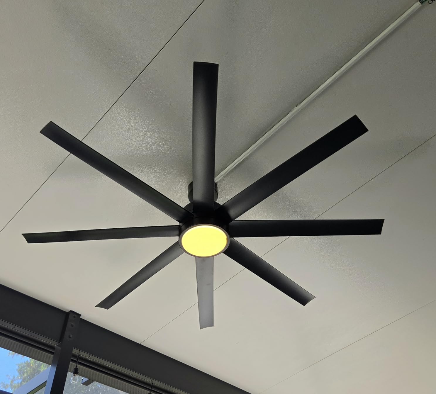 Modern Ceiling Fans with Lights, 72 Inch Ceiling Fan with Light and Remote, Bedroom Living Room Library Cafe Outdoor/Industrial, 24W 6CCT Dimmable, 8 Blades 6 Speed Reversible Quiet DC Motor, Black customer photo 2