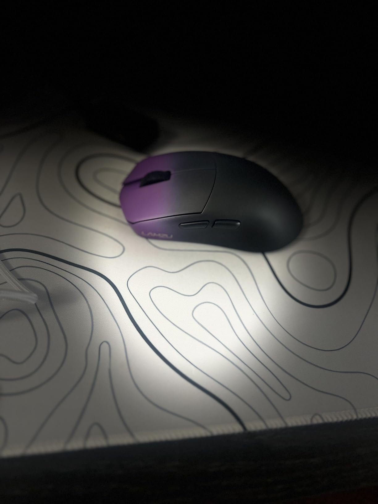 Lamzu Maya X Wireless Gaming Mouse, Ultra Lightweight 47g, Optical Switch, Maximum 30000 DPI, MCU Nordic 52840, Dust-Proof Encoder, PAW3950 Sensor, for Medium&Large Hand Gamers (Purple) customer photo 1
