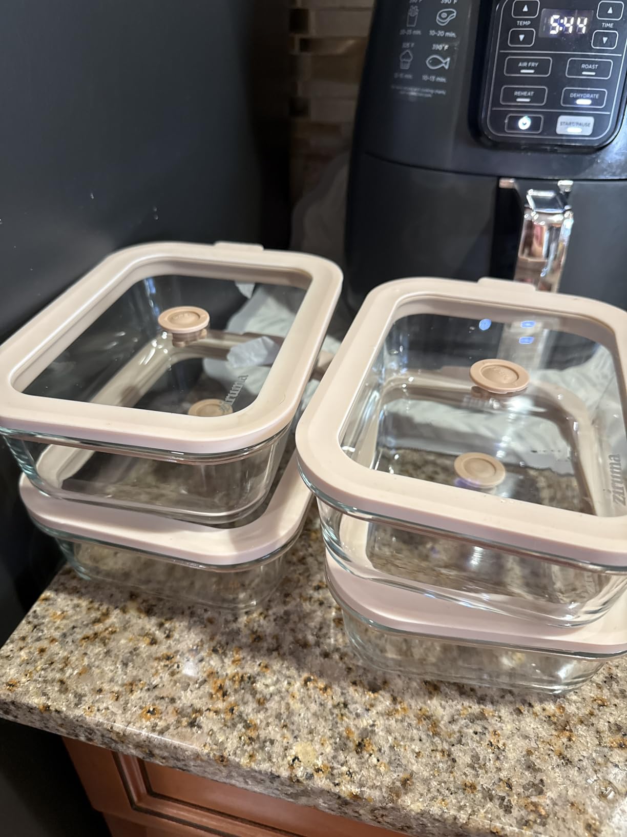 Non-Toxic Glass Food Containers with Lids, 4-Pack, Multi-Size, Beige customer photo 2