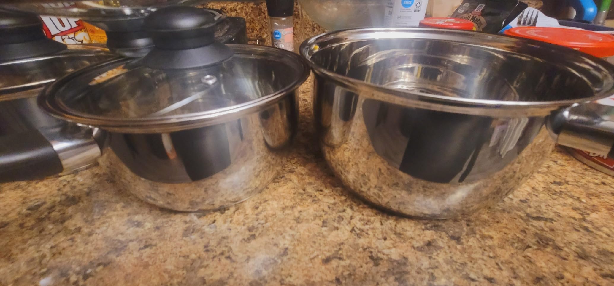 Stainless Steel Pot Set with Lid 6pcs, Sauce Pans 1QT & 2QT & 3QT Set, Triply Bottom Stainless Steel Pot Set customer photo 2