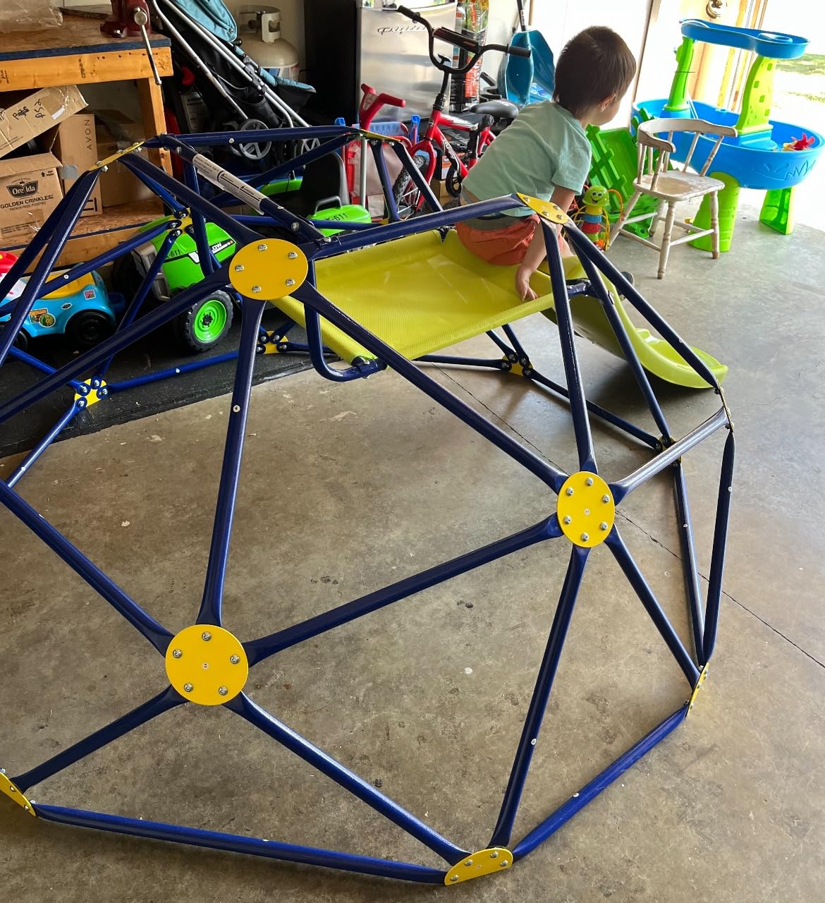 Costzon Climbing Dome with Swing, 10FT Kids Jungle Gym Monkey Bar Climbing Toys for Outdoor, Holds up to 800 lbs, Indoor Geometric Dome Climber Playground Set for Boys Girls 3-8 Backyard Gift Present customer photo 1