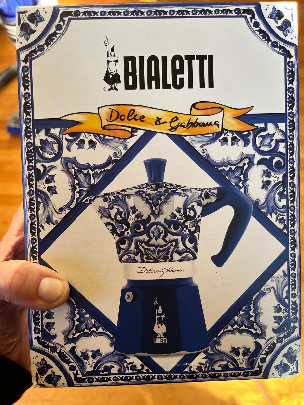 Bialetti Dolce & Gabbana Mocha Express Blue Mediterraneo for 6 Cups, Direct Fire (Coffee Maker, Espresso Makinetta) customer photo 1