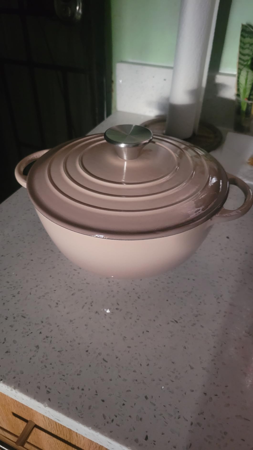 Gibson Home Addlestone 2.65 Quart Round Enamel Cast Iron Dutch Oven Pot With Lid & Dual Handles - Gradient Red customer photo 2