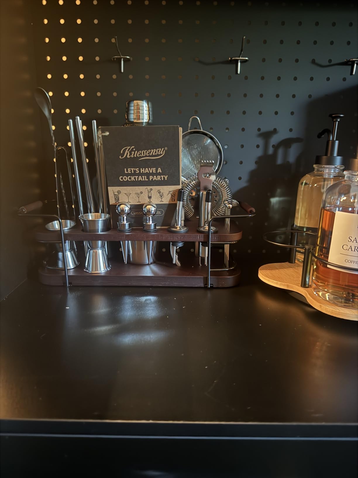KITESSENSU Cocktail Shaker Set Bartender Kit with Stand | Complete 24-Piece Bar Set Cocktail Kit with All Bar Accessories: Martini Shaker, Jigger, Muddler | Drink Mixer Set for Home Bar Cocktails customer photo 1