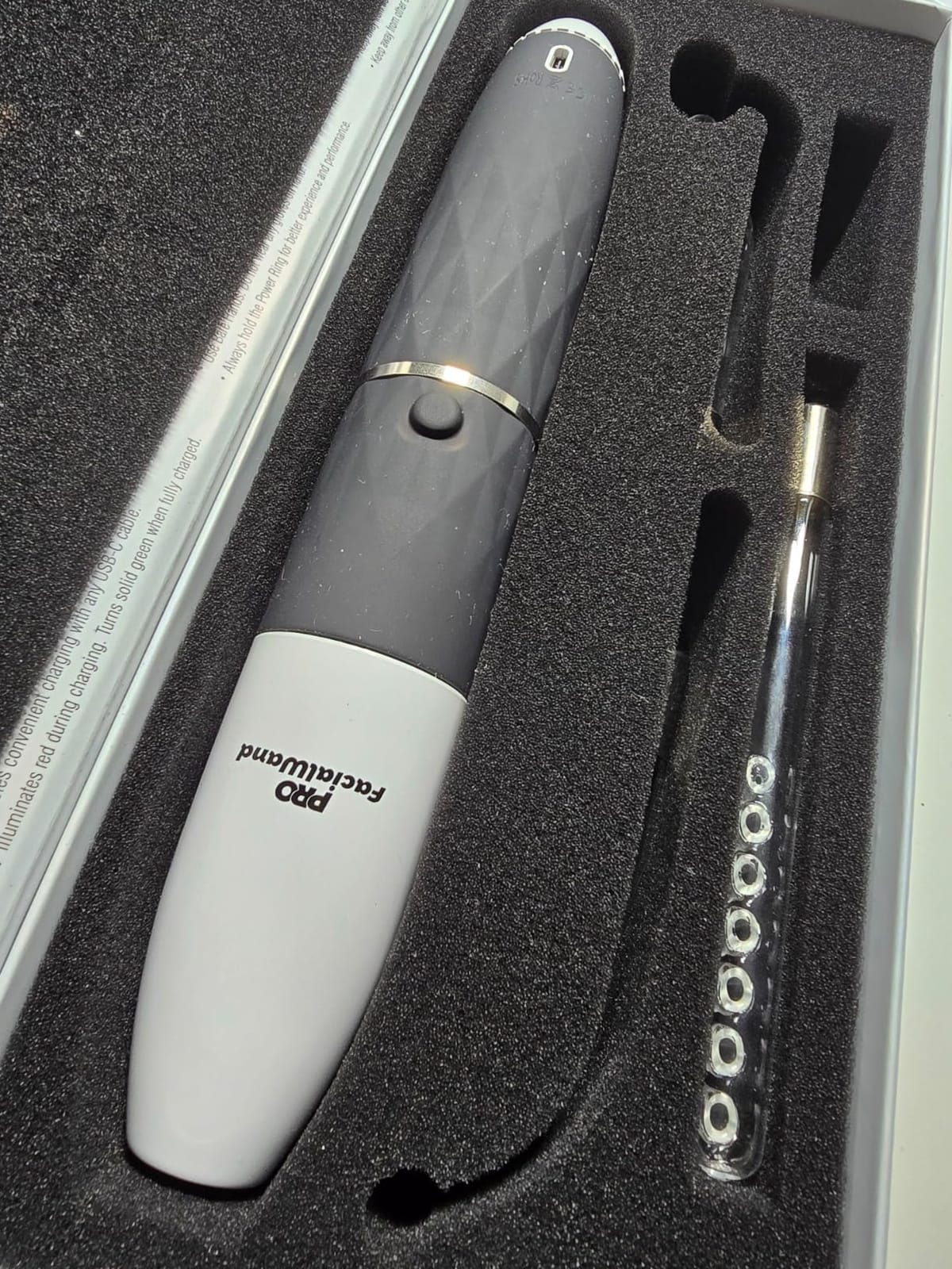 OxyGlow 2 Cordless High Frequency Facial Machine, ProFacialWand Clinical Skin Therapy Wand - Xenon Gas, 3 Glass Tube Attachments, 16 Intensity Levels, USB-C Charging, Portable Cordless Design customer photo 1