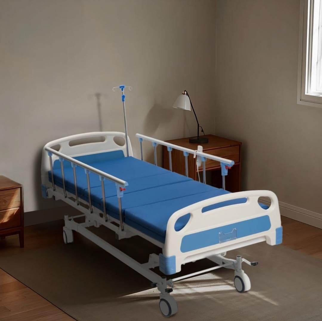 Real Relax Premium 3 Function Hospital Bed with Central Locking Casters | Full Electric Hospital Bed with 4
