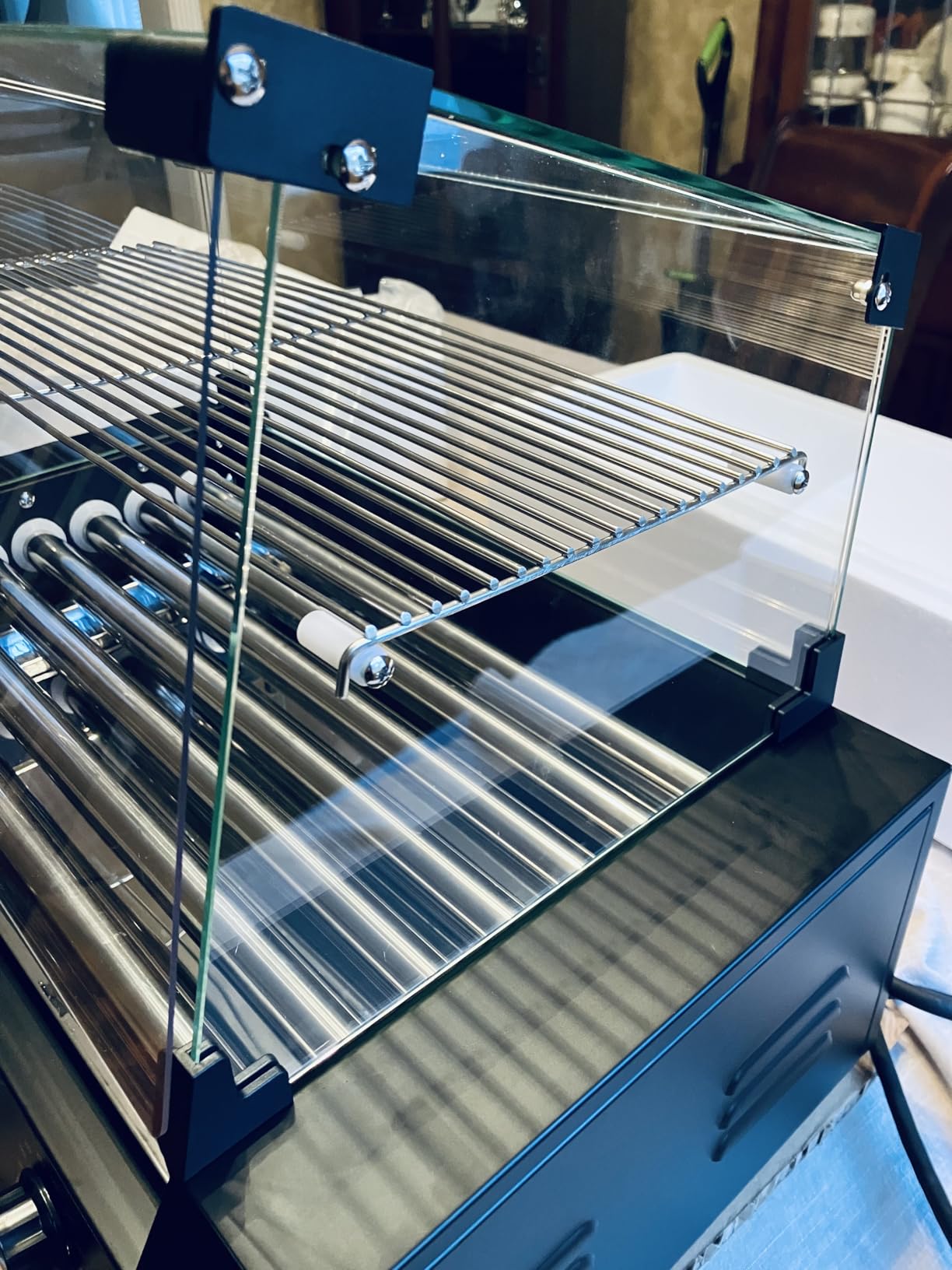1650W Commercial Hot Dog Rollers Machine, 11 Rollers 30 Hotdog Roller Grill | Stainless Steel Hot Dog Machine With Dust Cover, Hot Dog Roller With Dual Temp Control Bun Warmer Shelf Removable Drip Tray customer photo 2
