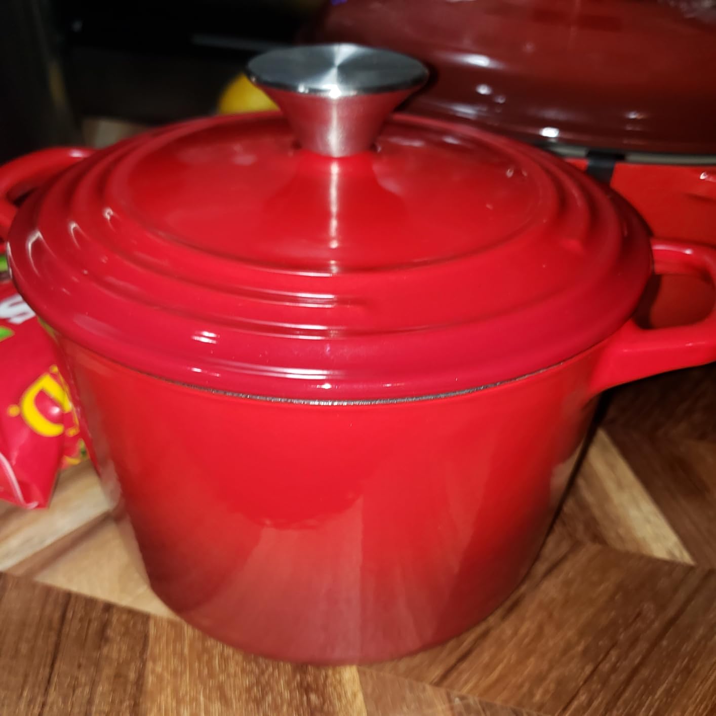 Flavehc Dutch Oven Pot with Lid 1.8 Qt Cast Iron Dutch Oven for Bread Baking, DarkCyan Enameled Cast Iron Rice Pot, Small Deep Dutch Oven for Rice, Beans & Side Dishes customer photo 1