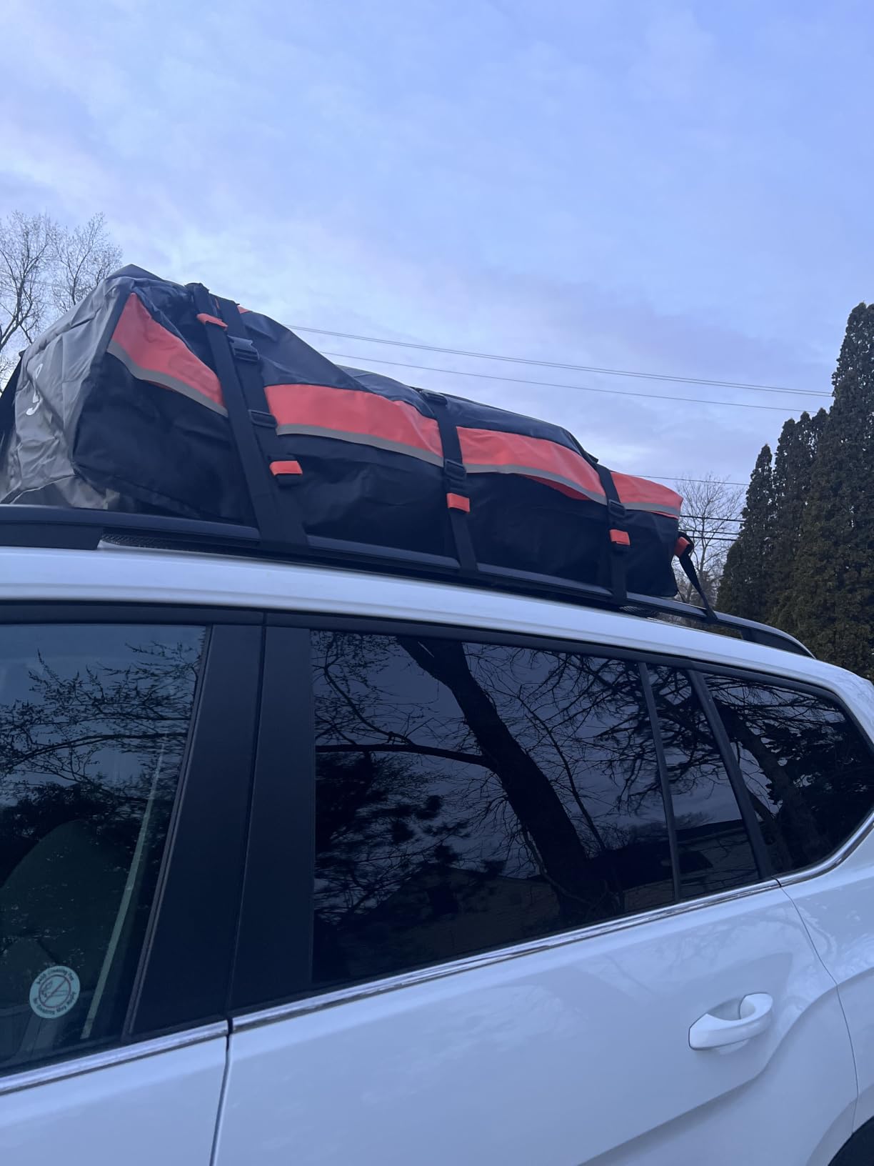 Sailnovo Car Rooftop Cargo Carrier 21 Cubic Feet Waterproof Soft Roof Bag | Heavy Duty 1000D PVC, Fit Vehicles with/without Rack, includes Anti-Slip Mat,6 Door Hooks,10 Reinforced Straps,Lock, for Trip customer photo 1
