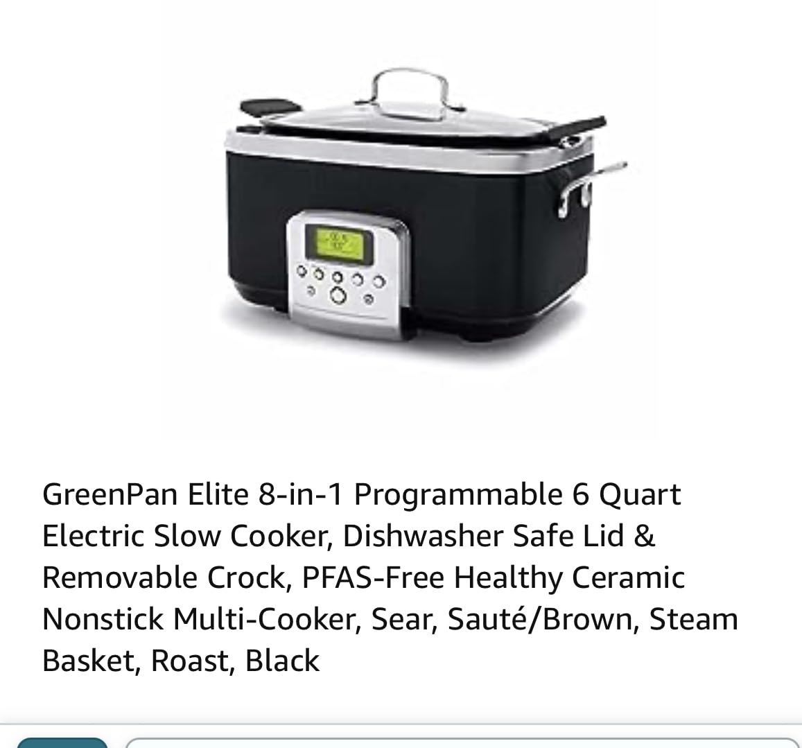GreenPan Elite 14-in-1 Programmable 6QT Electric Slow Cooker, PFAS-Free Healthy Ceramic Nonstick Multi-Cooker customer photo 2