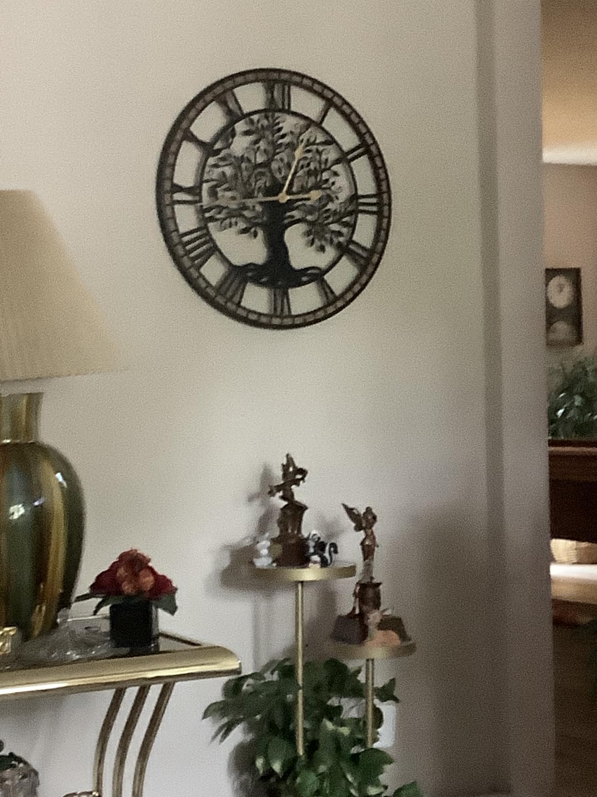 Micasso Large Wall Clock Decorative: 24 Inch Tree of Life Battery Operated | Modern Farmhouse Metal Wood Frame - Roman Numeral Clocks for Living Room/Home Office/Bedroom - Ideal for Home Renovations customer photo 2