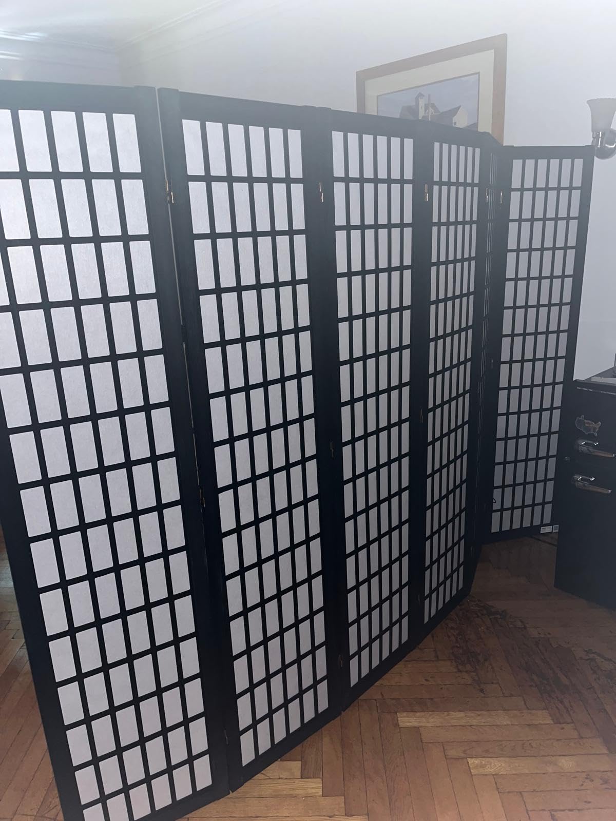 VEVOR Room Divider, 4 Panel Japanese Room Divider, Wood Folding Privacy Screen Indoor, Japanese Partition Dividers Portable Decoration Screens, for Room Separation Home Office Restaurant & Bedroom customer photo 2