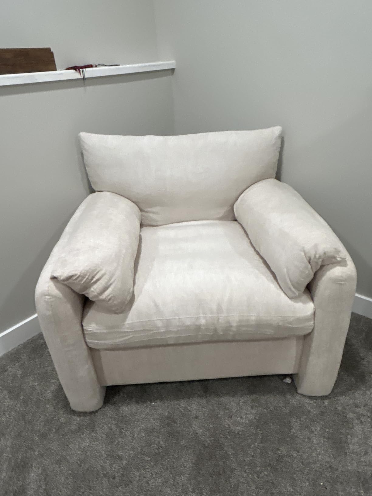 Howjoe Chenille Oversized Armchair, 38.6