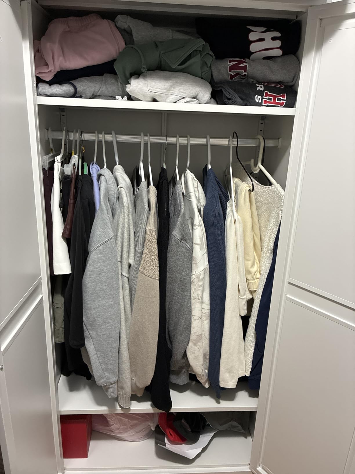 Metal Armoire Wardrobe Closet Storage Cabinet with Hanging Rod, 71