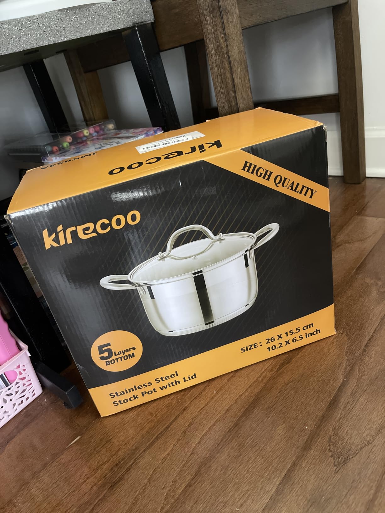Kirecoo 12 Quart Stainless Steel Heavy Duty Stock Pot with Visible Lid | Heavy Duty, Even Heat, Thick Nonstick Base, Deep Cookware for Soup Pasta & Spaghetti, Ideal for Canning, Boiling & Simmering customer photo 2