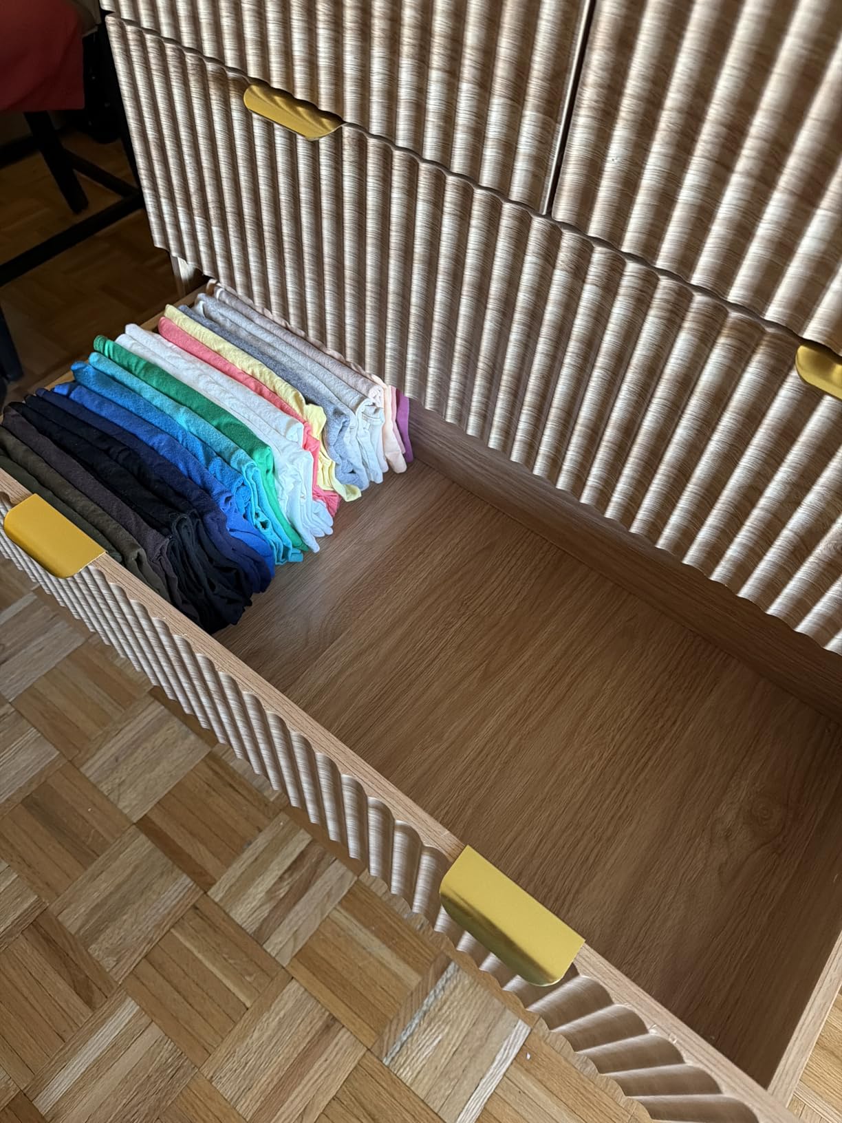 Fluted Dresser for Bedroom with 6 Drawers, 48