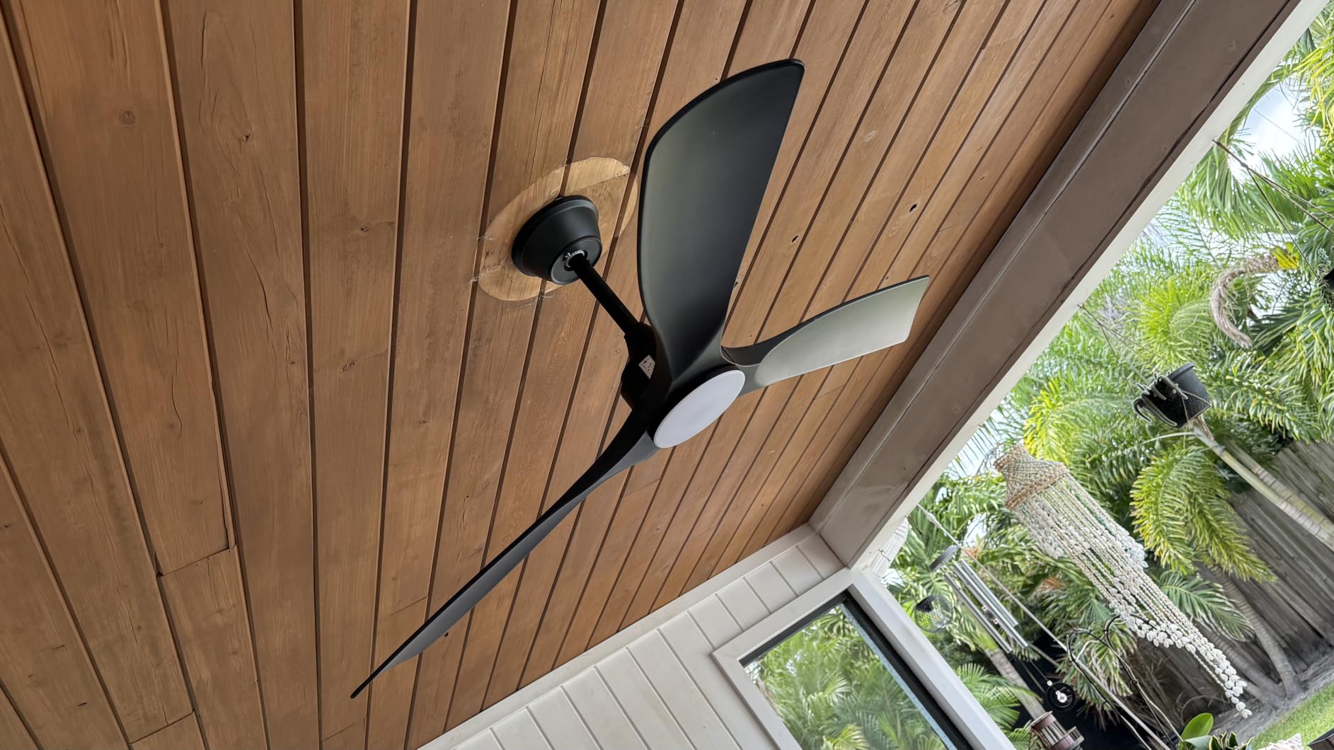 Depuley 52-Inch Ceiling Fan with Light: Black 3 Blade Outdoor Fans for Patios - Dimmable Indoor Fan with Remote Control Fandelier for Living Room Bedroom Porch Quiet Motor Reversible 6 Speed Timer customer photo 1