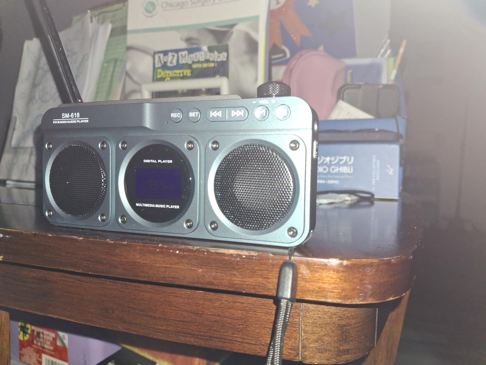 SEMIER Small Digital FM Radio Bluetooth Speaker, Handheld Rechargeable Radio Wireless Speaker, LCD Display, Double Speakers, Headphone Jack, Support USB/Micro SD Card MP3 Play for Home Outdoor (No AM) customer photo 1