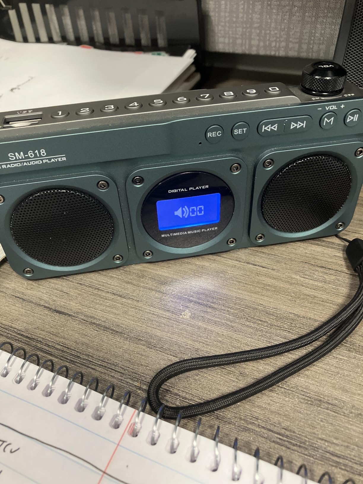 SEMIER Small Digital FM Radio Bluetooth Speaker, Handheld Rechargeable Radio Wireless Speaker, LCD Display, Double Speakers, Headphone Jack, Support USB/Micro SD Card MP3 Play for Home Outdoor (No AM) customer photo 2