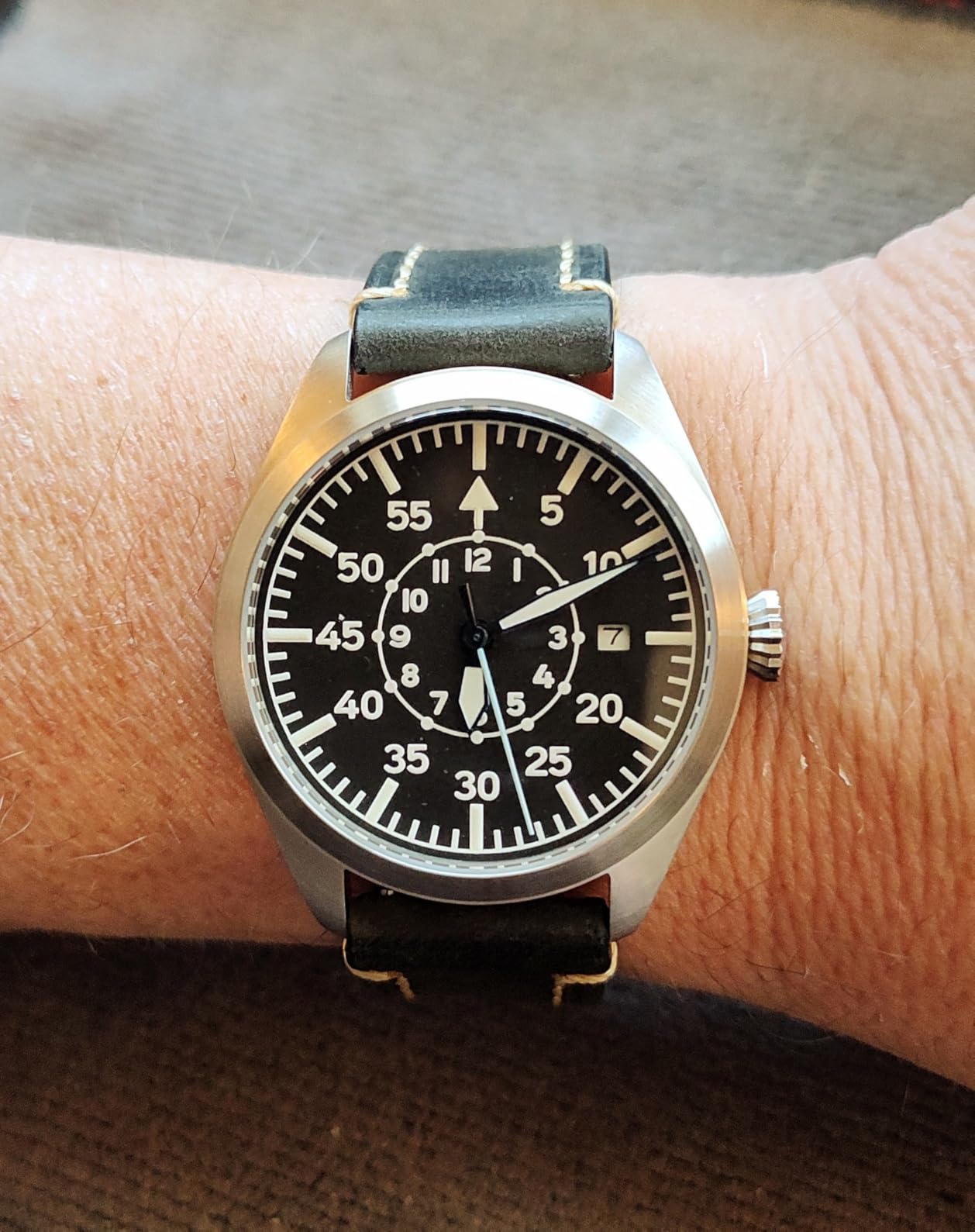 Pilot Watch Men's Aviator Wrist Watch Japan Automatic Movement Retro Mechanical Watches Stainless Steel Case with Luminous Waterproof customer photo 1