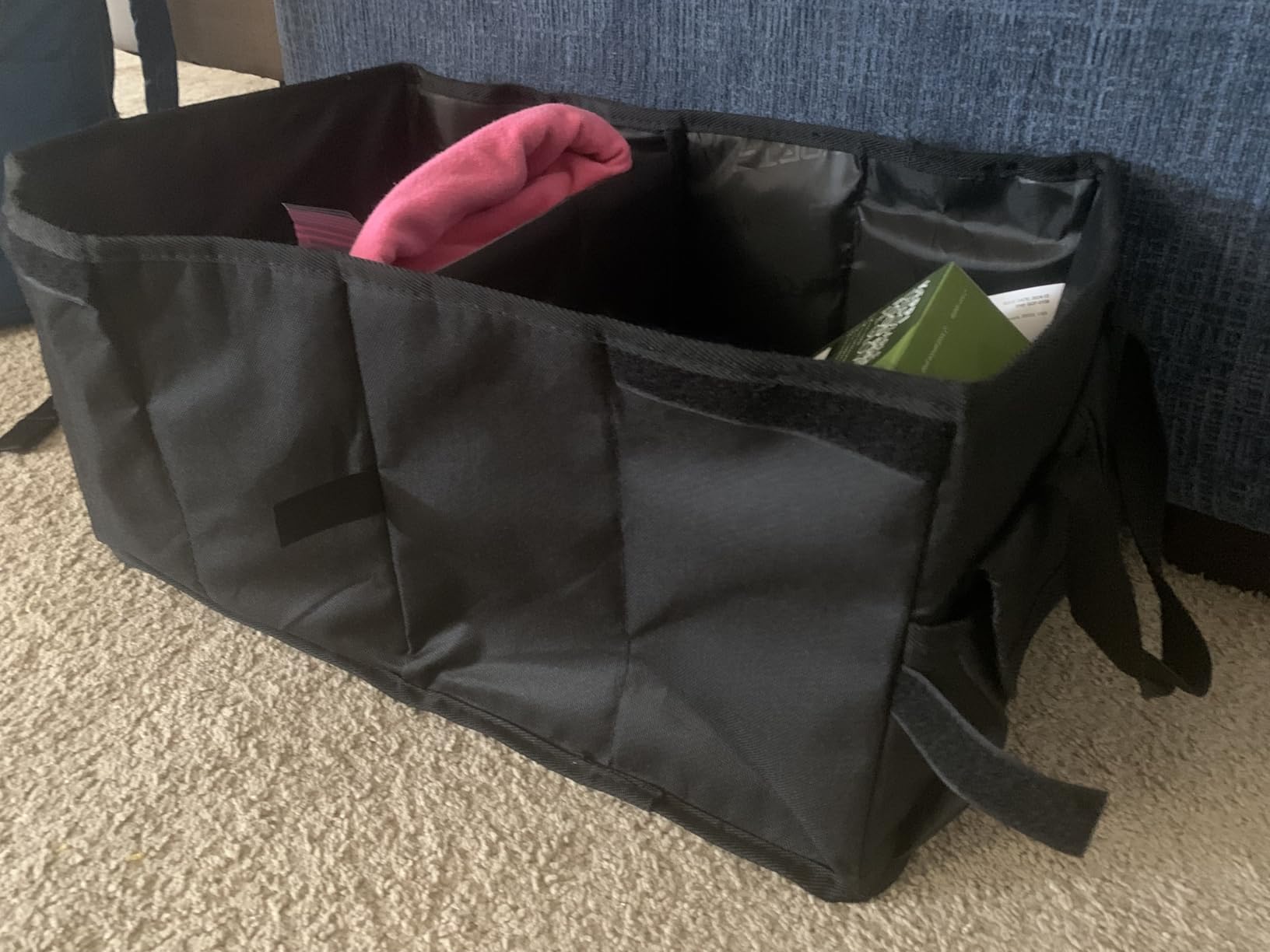 FORTEM Trunk Organizer - Foldable Car Organizer & Storage for SUVs & Trucks | Car Accessories for Men Women, Collapsible Bag, Non Slip Bottom, Straps, Soft Cover, 600D Oxford, Black, 2 Compartments, 45L customer photo 1