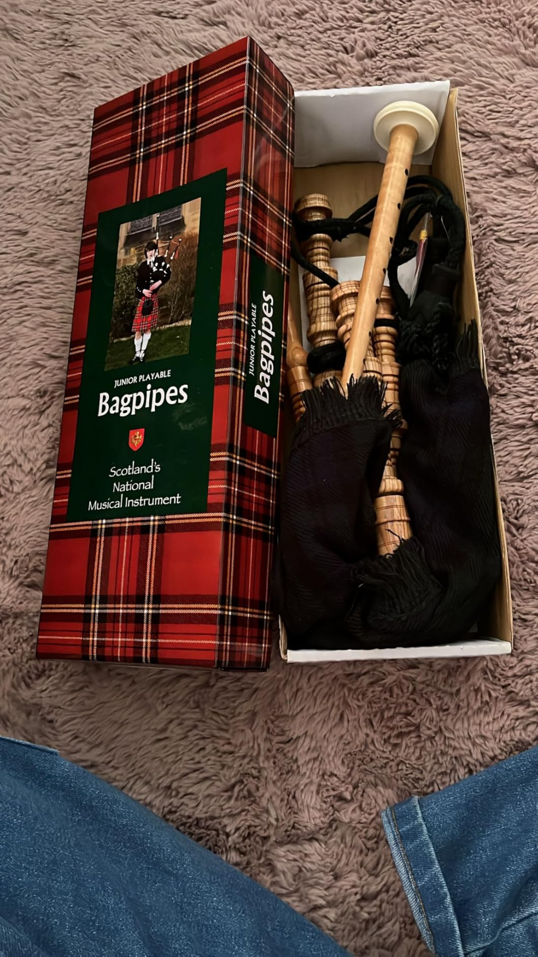 Mini Miniature Bagpipe, Rosewood Bagpipe for Beginners Playable Gift set. (Black Watch) customer photo 1