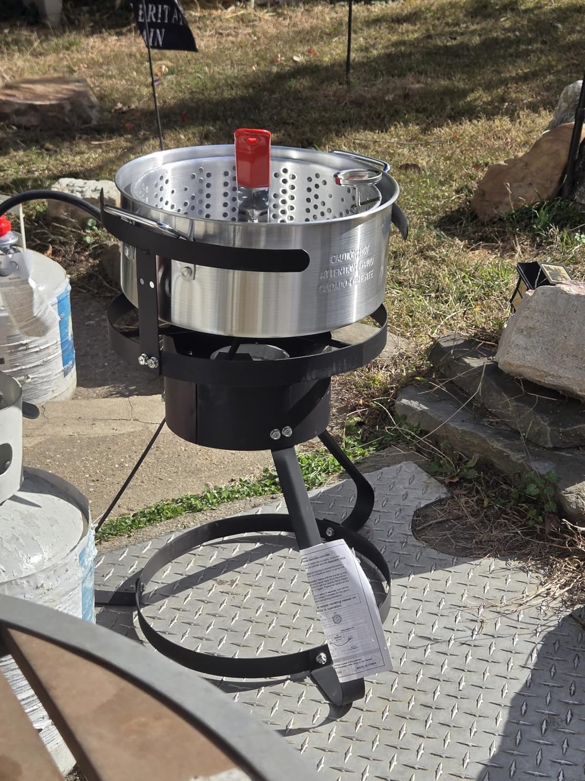 VEVOR 100 Qt Seafood Boiling Kit with Strainer, Outdoor Seafood Boil Pot and Basket, Cooking Set for Crab Crawfish Lobster Boiling, Aluminum Stockpot with 100,000 BTUs Propane Burner and Steamer Rack customer photo 2