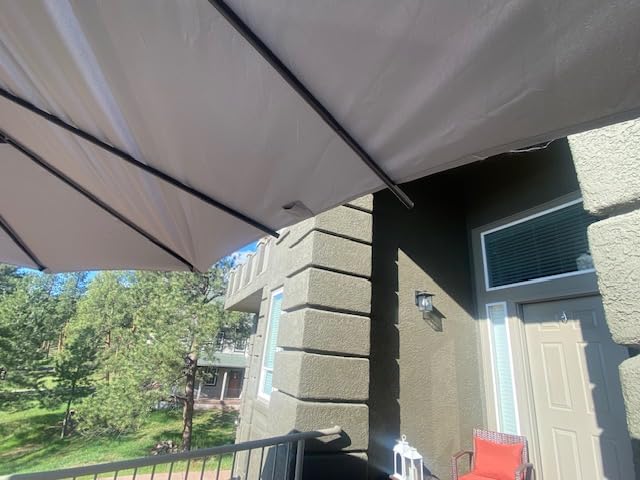 DomeShade 15ft Patio Umbrella with Base, Large Outdoor Double-Sided Rectangle Umbrella with Crank Handle, Market Umbrella for Poolside Garden Deck Backyard Beach Pools, Gray customer photo 2