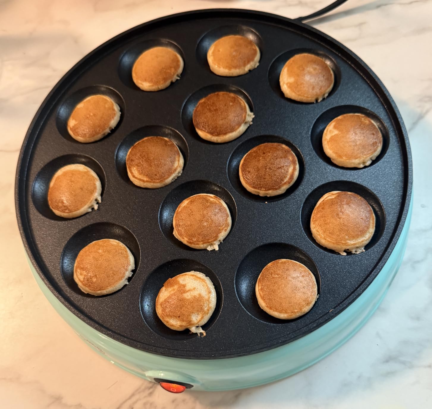 ULTICOR Mini Pancake Maker - 14-Hole Electric Poffertjes Pan - Non-Stick Dutch Mini Pancakes Griddle - Easy to Use, Easy to Clean - Perfect for Breakfast, Desserts, Snacks & More customer photo 2