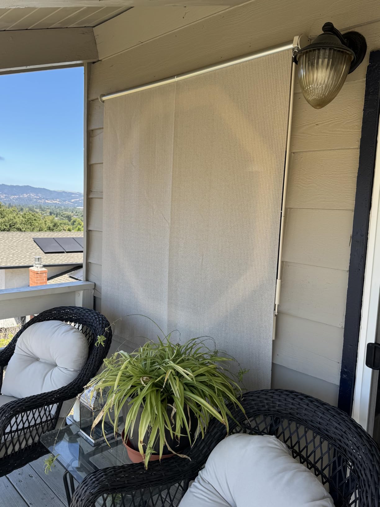 AOSKY Outdoor Roller Shades, Cordless Patio Shades Roll Up Outdoor Blinds | 96