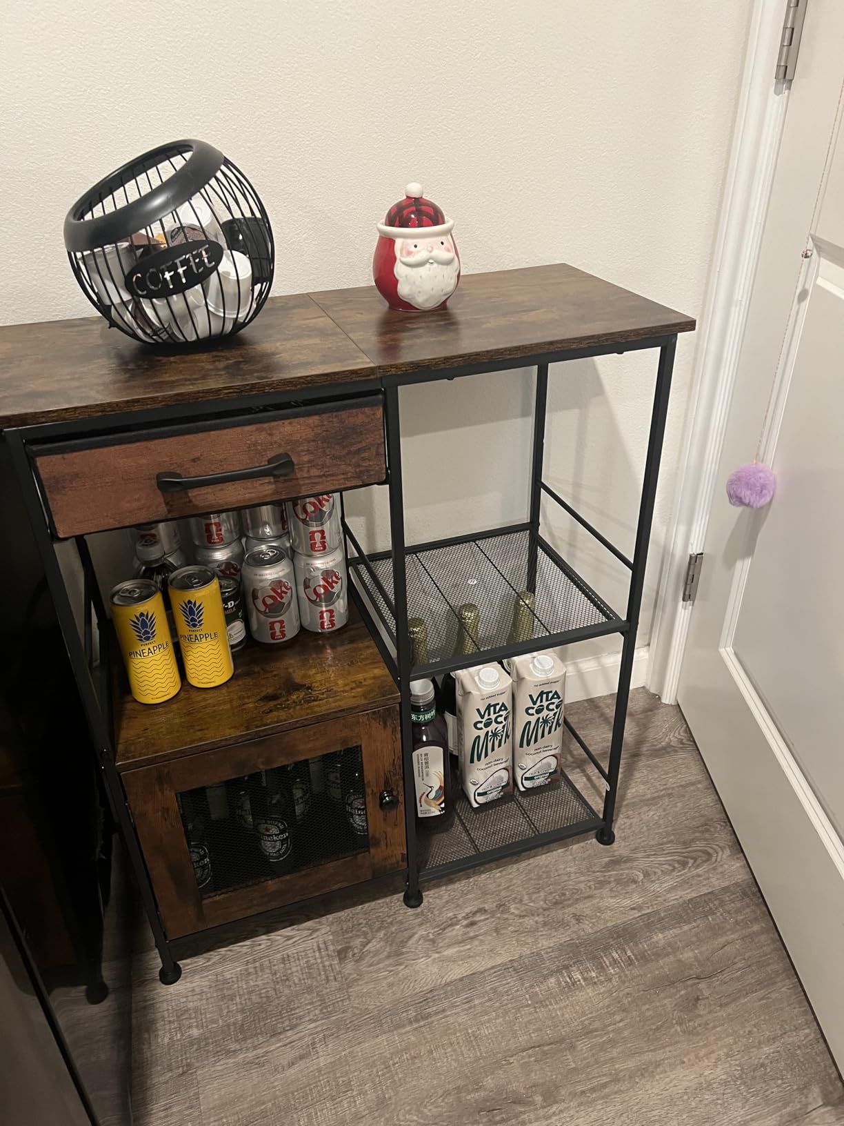 SWTYMIKI Coffee Bar Cabinet for Home - Farmhouse Coffee Stand Station Multi-Purpose Buffet Sideboard Cabinet with Drawers - Kitchen Bar Table for Living Room, Corner, Small Space, Espresso customer photo 1