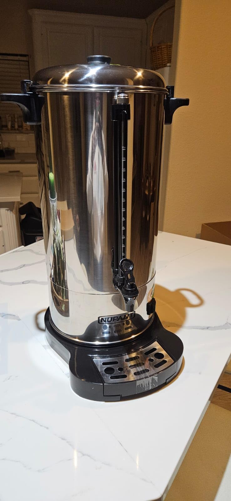 NUPANT Commercial Coffee Urn 100 Cup/15L Coffee Dispenser with Upgraded Percolator, 304 Stainless Steel Hot Water Urn Beverage Dispenser with Keep Warm Mode, Large Coffee Maker for Catering Party customer photo 1