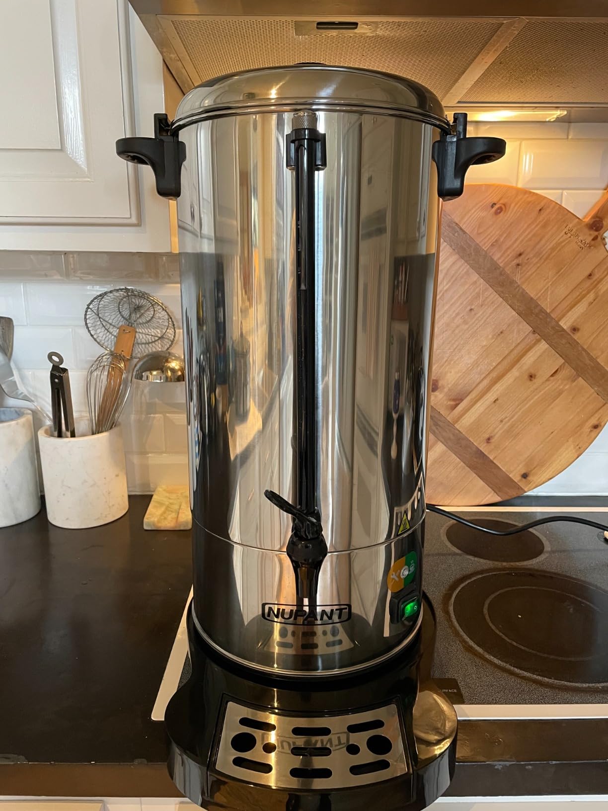 NUPANT Commercial Coffee Urn 100 Cup/15L Coffee Dispenser with Upgraded Percolator, 304 Stainless Steel Hot Water Urn Beverage Dispenser with Keep Warm Mode, Large Coffee Maker for Catering Party customer photo 2