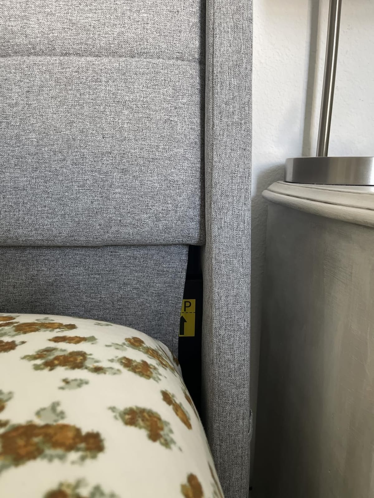 Ergonomic Upholstered Headboard Queen Size w/Charging Station, Linen Wingback Headboards w/Storage Pocket, Queen Headboard Only, Bed Frame Adapters, Sturdy Stable Solid Wood Bed Head Board, Light Grey customer photo 2