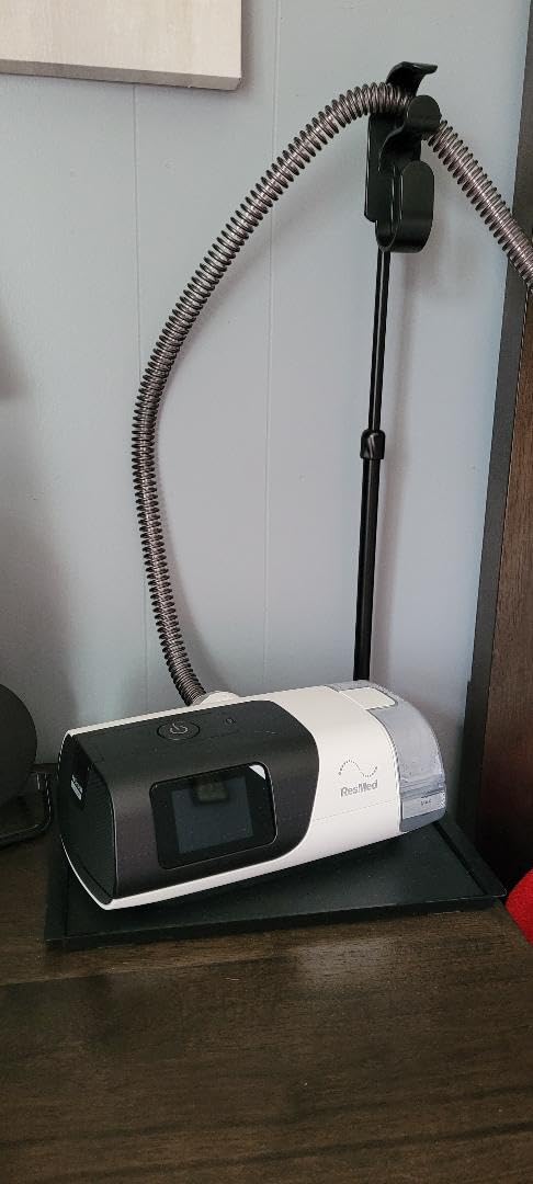 CPAP Protector Mat & CPAP Hose Holder - Bedside Organizer with Retractable CPAP Hook for CPAP Mask & Tubing, Keeps CPAP Supplies Neat and Tidy, Enhances Sleep Quality (Black) customer photo 2