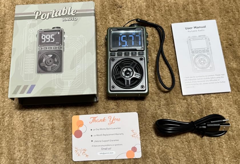 Bluetooth AM FM Shortwave Radio with NOAA Weather Alert, 1250mAh Rechargeable Portable Pocket Radio with Best Reception, 5W Big Speaker, Digital Tuner and Earphone, Support SD Card and USB MP3 Player customer photo 1