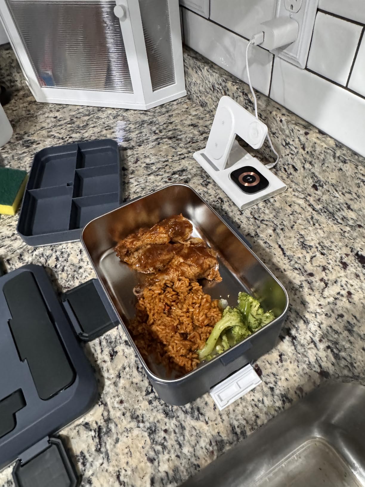 Annie & Mia Design Electric Lunch Box for Adults, 100w 3.5L 2-Layer Portable Food Warmer, Dual Mode 2.5L + 1L Heated Lunch Box for Adults, Home/Car/Office/Truck Use, Lonchera Eléctrica Portátil customer photo 1
