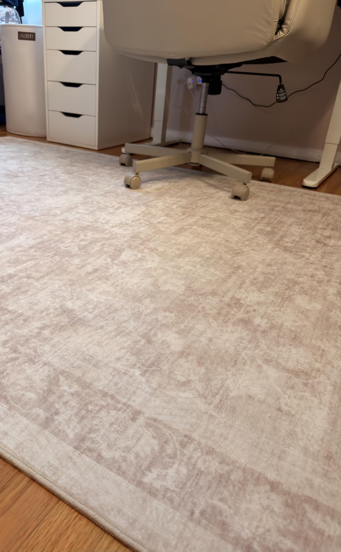8x10 Area Rugs for Living Room: Washable Large Vintage Floral Rug Low Pile Non-Slip Boho Carpet for Bedroom Dining Home Office (Beige, 8'x10') customer photo 1