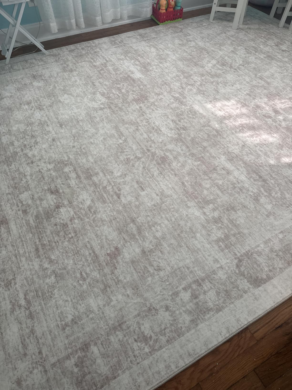 8x10 Area Rugs for Living Room: Washable Large Vintage Floral Rug Low Pile Non-Slip Boho Carpet for Bedroom Dining Home Office (Beige, 8'x10') customer photo 2